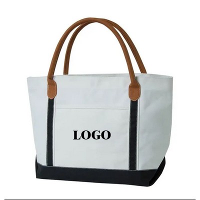 Colorful Patchwork Commuting Canvas Tote Bag