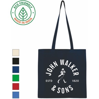 5 oz Cotton Tote Bag | Reusable Everyday Market Grocery Beach Navy (15x15)