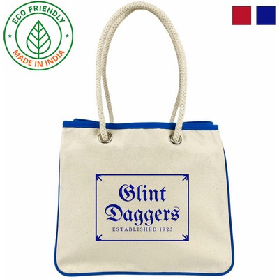 Heavy Duty Harbor 16 oz Canvas Tote Bag | Beach Everyday Travel Royal Blue (14x12x7)